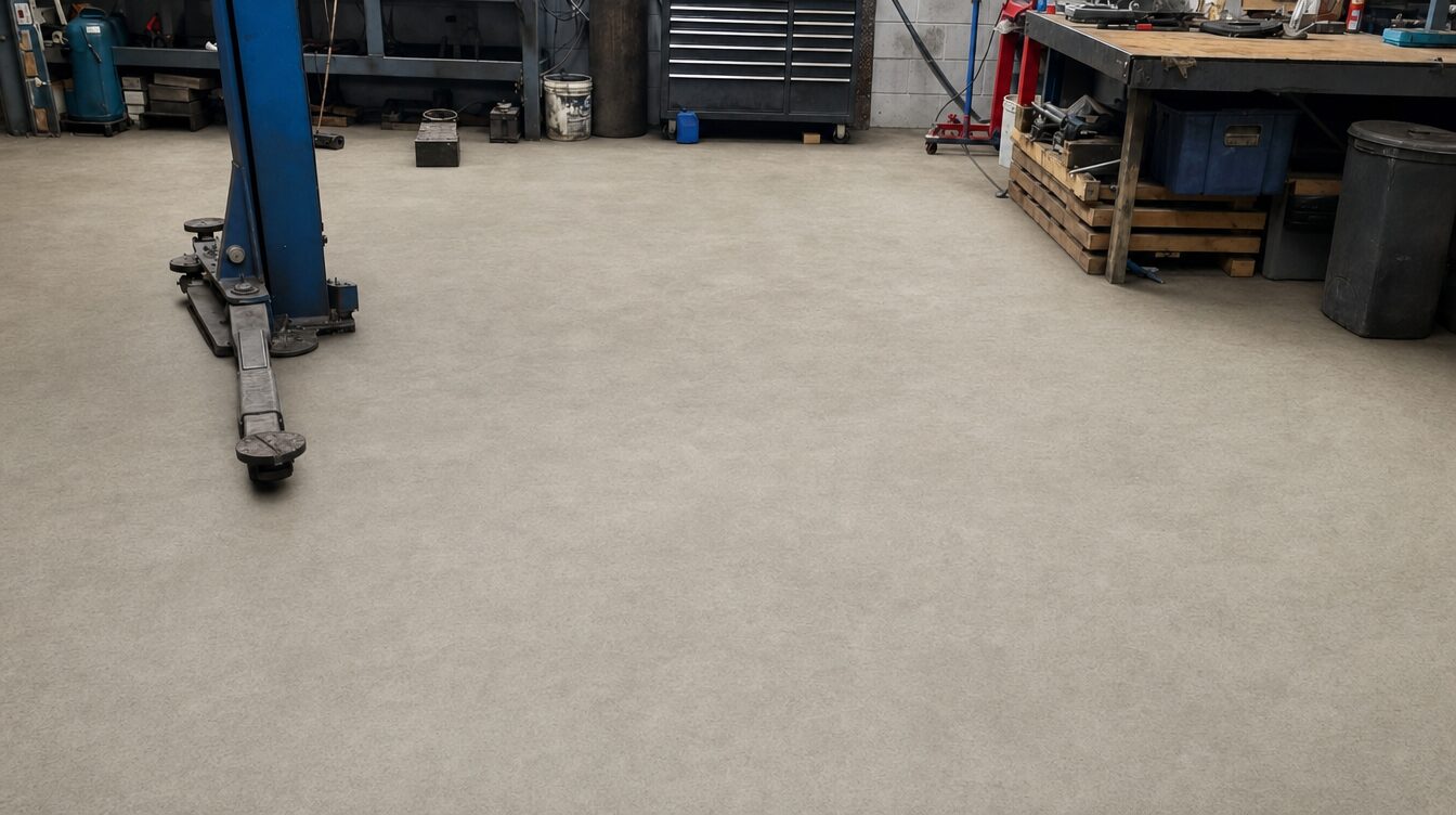 Werkplaatsvloer na reiniging met Cleanline